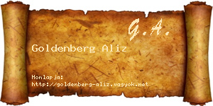 Goldenberg Aliz névjegykártya